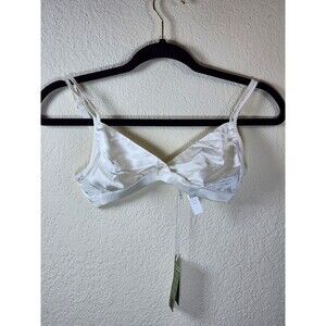 New Intimissimi Womens 32B White Wireless Bralette Lightweight Silk Bra